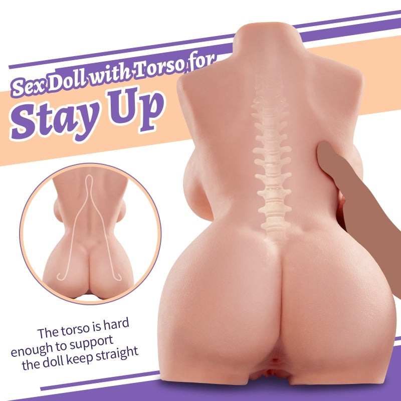 Daniela - Realistic Butt Latina Sex Torso Toy – Valentina Morena Soft Latex Breast & Hip Design（🧴Free Essential Oil 🍃）