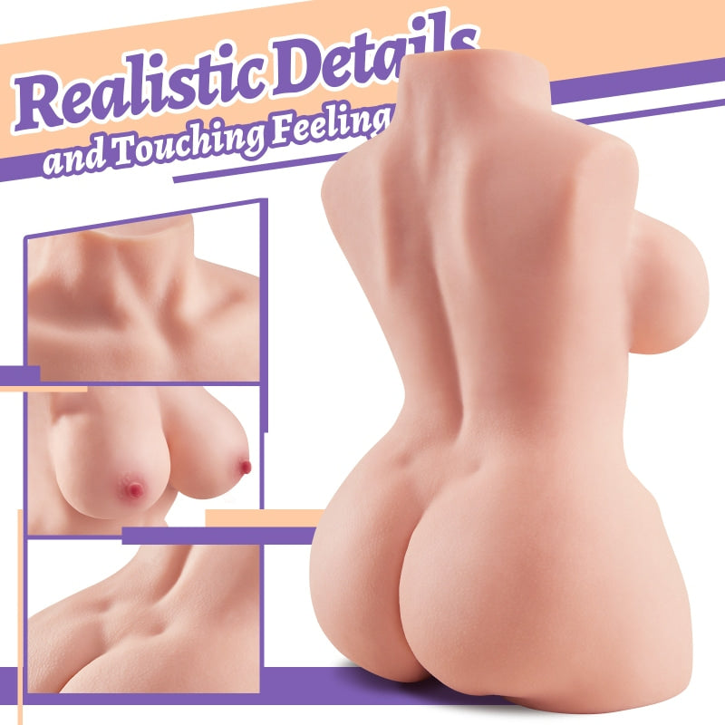 Daniela - Realistic Butt Latina Sex Torso Toy – Valentina Morena Soft Latex Breast & Hip Design（🧴Free Essential Oil 🍃）
