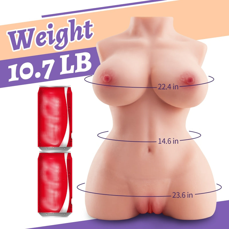 Daniela - Realistic Butt Latina Sex Torso Toy – Valentina Morena Soft Latex Breast & Hip Design（🧴Free Essential Oil 🍃）