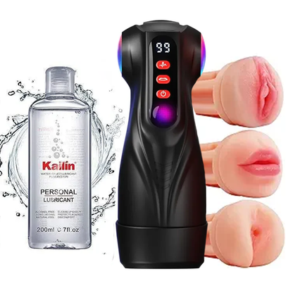 3 Sleeves Sets AI Sync Pocket Pussy Penis Pump with 9 Sucking & 9 Vibrating