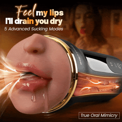 Powerful Suction & Vibrating Male Stroker with Lifelike Vaginal & Deep Throat Sleeves