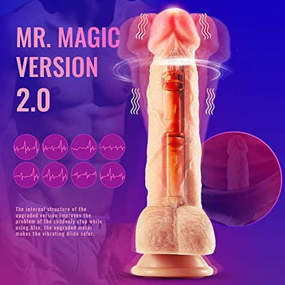 Thrusting Dildo Vibrator with Rotation and Heating Sex Toys