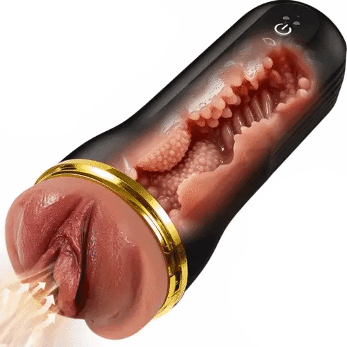 Powerful Suction & Vibrating Male Stroker with Lifelike Vaginal & Deep Throat Sleeves