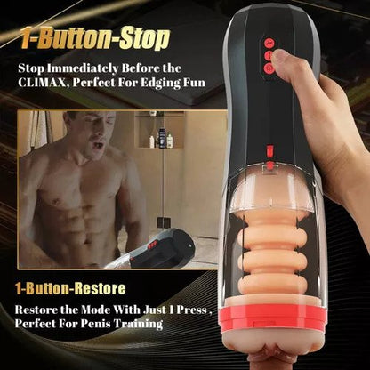 【Everted Fleshy Labia】ROKA- 5 in 1 Men Masturbaters 5 Thrusting+Suction 10 Vibration Removable Transparent Window