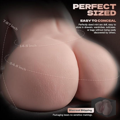 Male Masturbator Sex Doll for Men pocket pussies Realistic Adult Sex Toys for Men, 5.8LB Entry-Level Ass Lifelike Soft Butt with Vagina and Anal Channel for Several Sex Positions (Flesh)