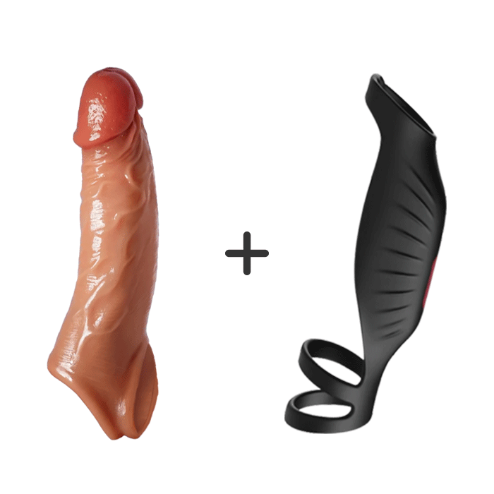 Buyging™ APP Controlled 9 Vibrating Penis Extender Sleeve With Cock Ring