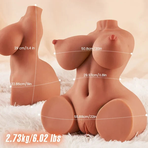 Daniela - Realistic Butt Latina Sex Torso Toy – Valentina Morena Soft Latex Breast & Hip Design（🧴Free Essential Oil 🍃）