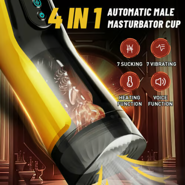 7 Sucking 7 Vibrating Heating Male Masturbator