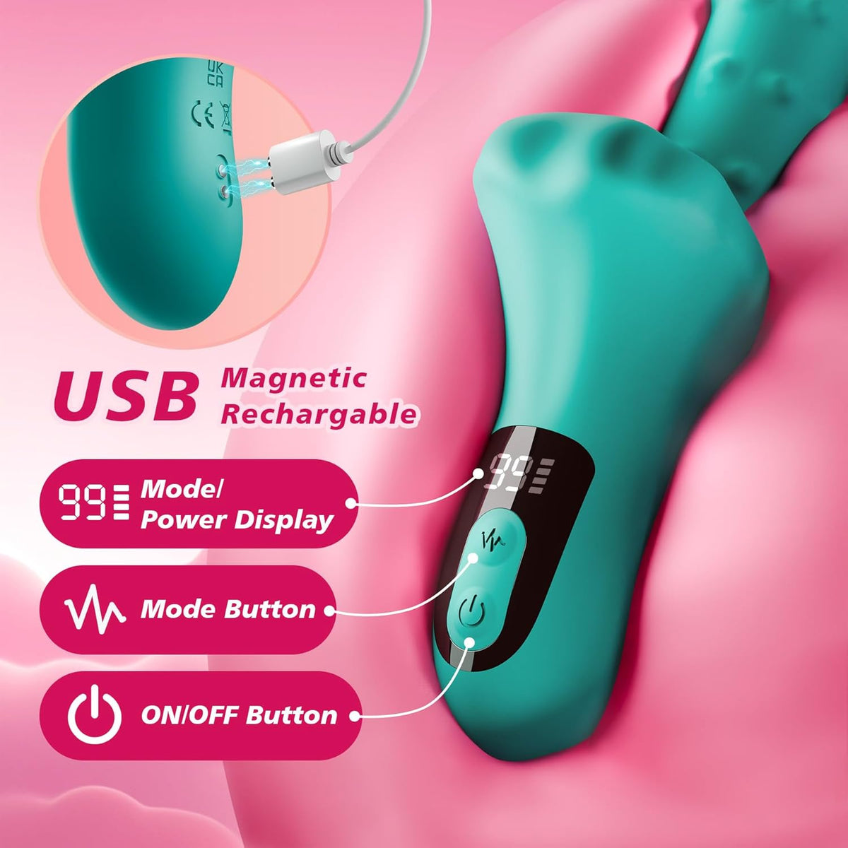 Sexoralab™ 9 Vibrating 9 Swing, Anal Clit Nipple Vibradores Rabbit Vibrators, Adult Sex Toys & Games, Rose Sex Toy Dildo LCD Display