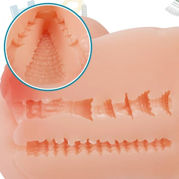 🔥20% OFF｜7.48" Dual-Channel Realistic Male Stroker ✨ 2 Openings for Multi-Angle Use, Safe Soft Material, Easy Clean（Gift of Expensive Essential Oils）