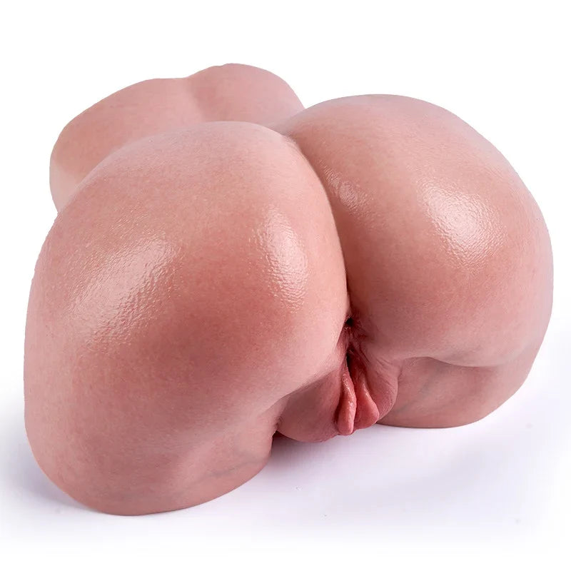 Luna -Ultra-Realistic Dual-Layer Silicone Butt Masturbator with 2 Tight Tunnels (Vaginal & Anal) Lifelike Por